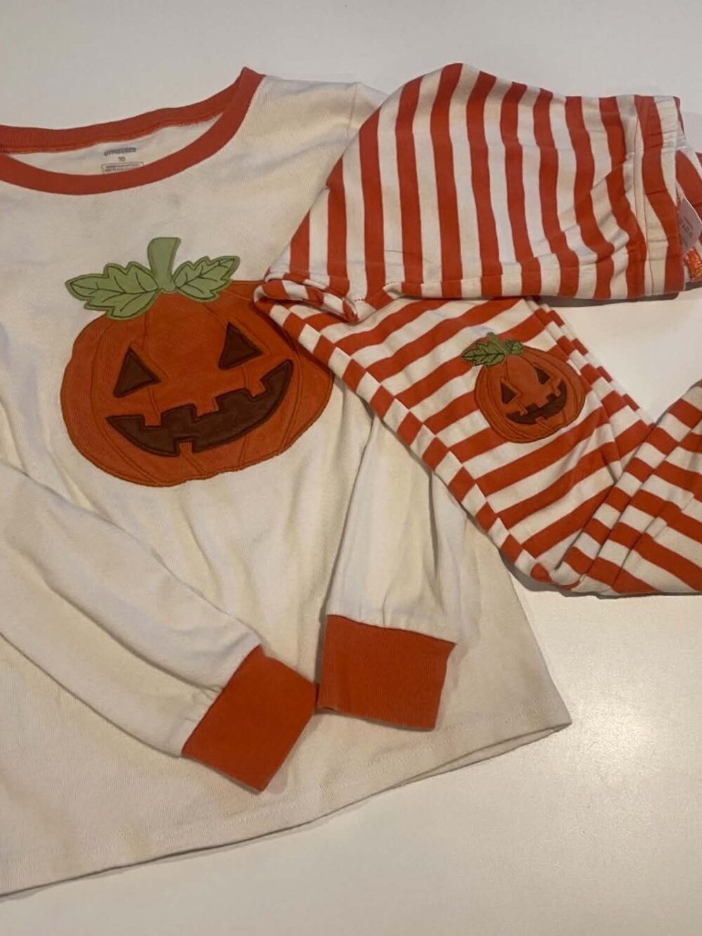 Vintage Gymboree Gymmies PJs Pajamas Girl Boy sz 10 Halloween Pumpkin Very Good